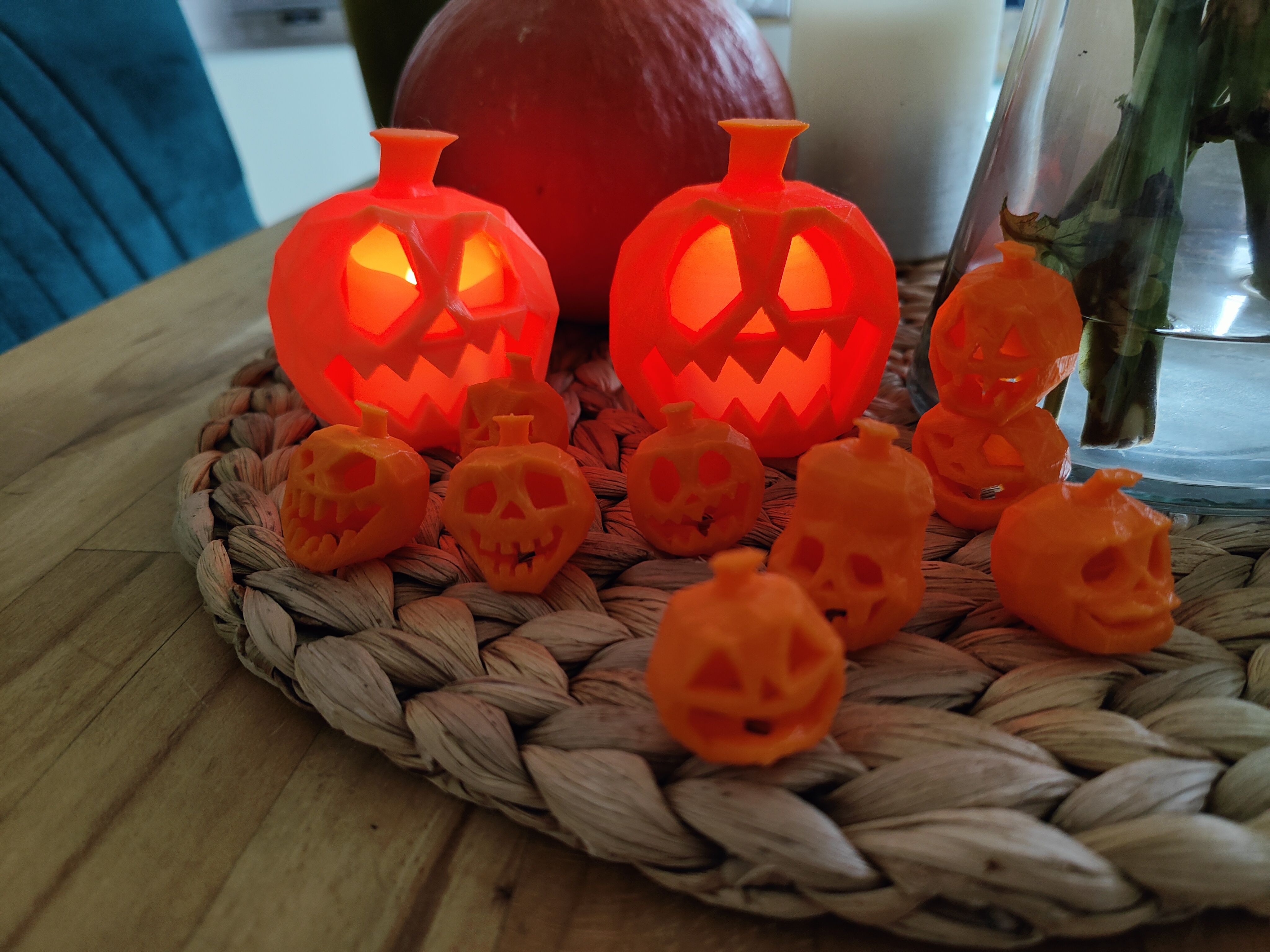 Resized little Halloween Pumpkin for LED Candle Light