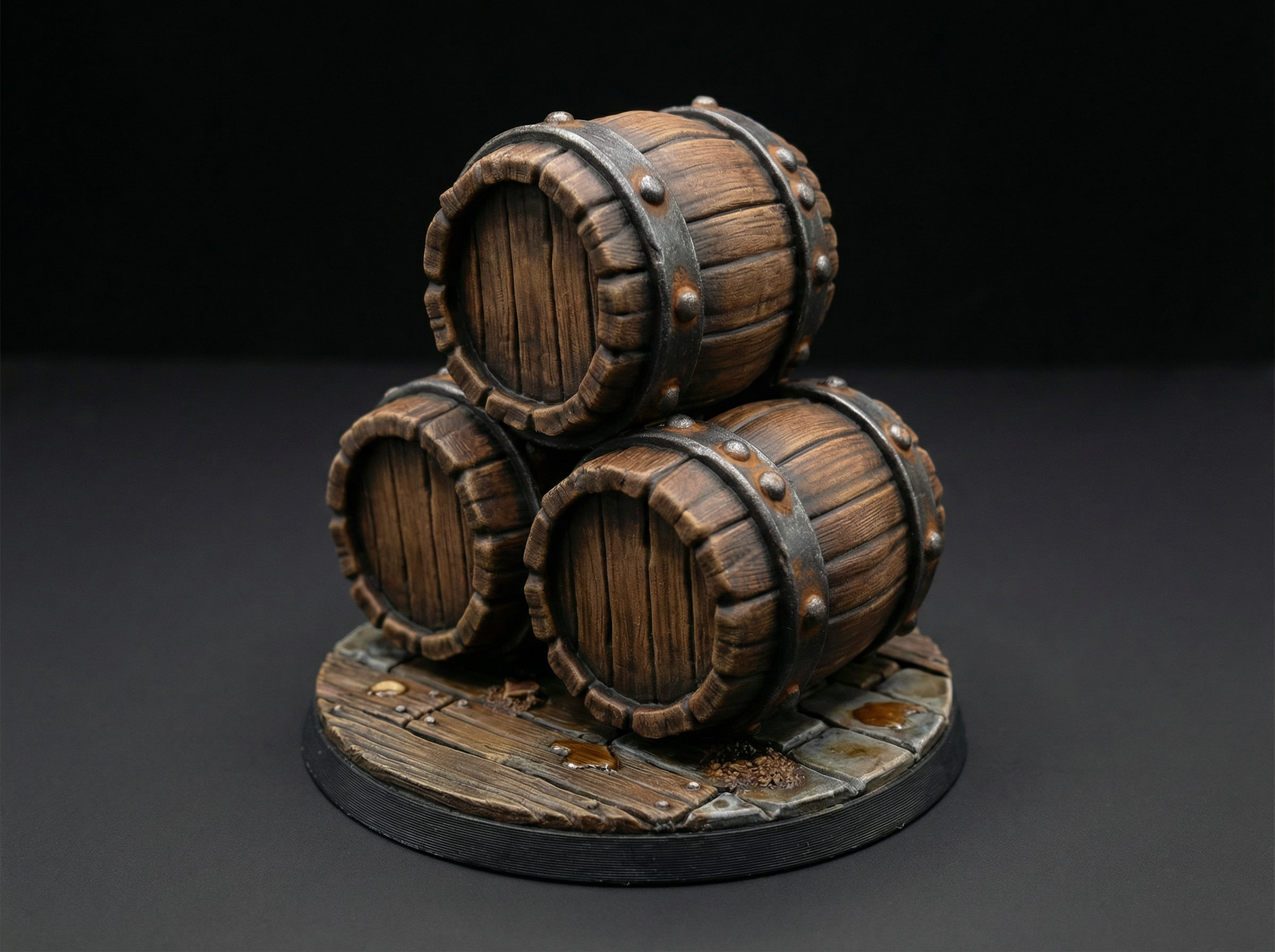 FREE PROPS Barrels Fantasy Miniatures 32mm STL for TTRPG