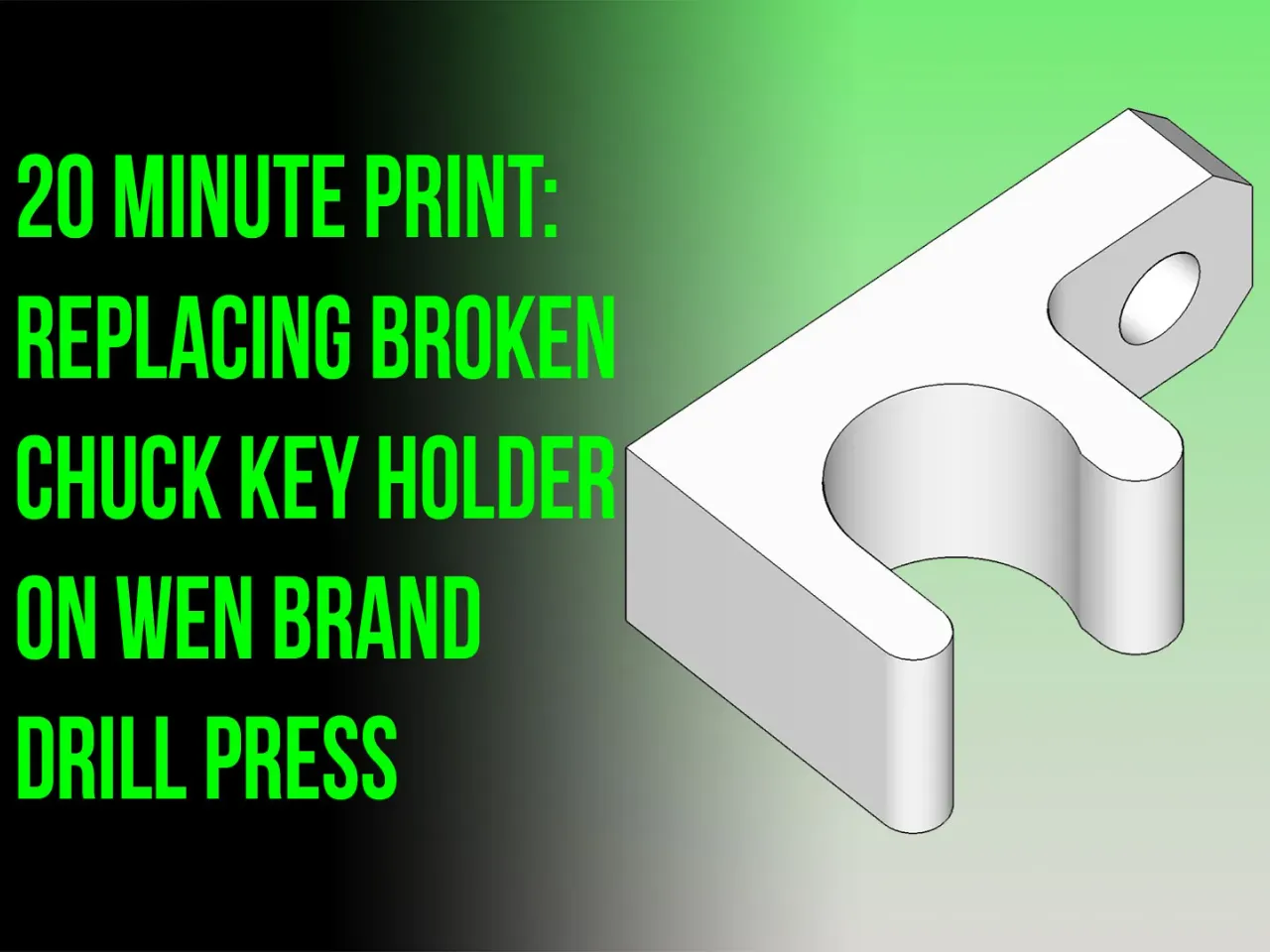 20-minute print: replace broken chuck-key holder on WEN brand drill press  v1.0 by Doug Joseph (design8studio) | Download free STL model |  Printables.com