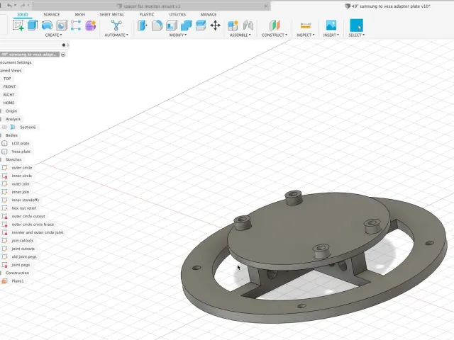 Vesa Adapter plate for non standard LCD/Monitor mounts - 75mmx40mm to standard 100mm x 100mm vesa
