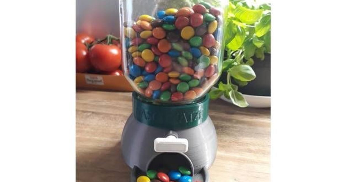 Nutella Glass Candy Dispenser for bigger candy by rolf_prusa_printer, Download free STL model