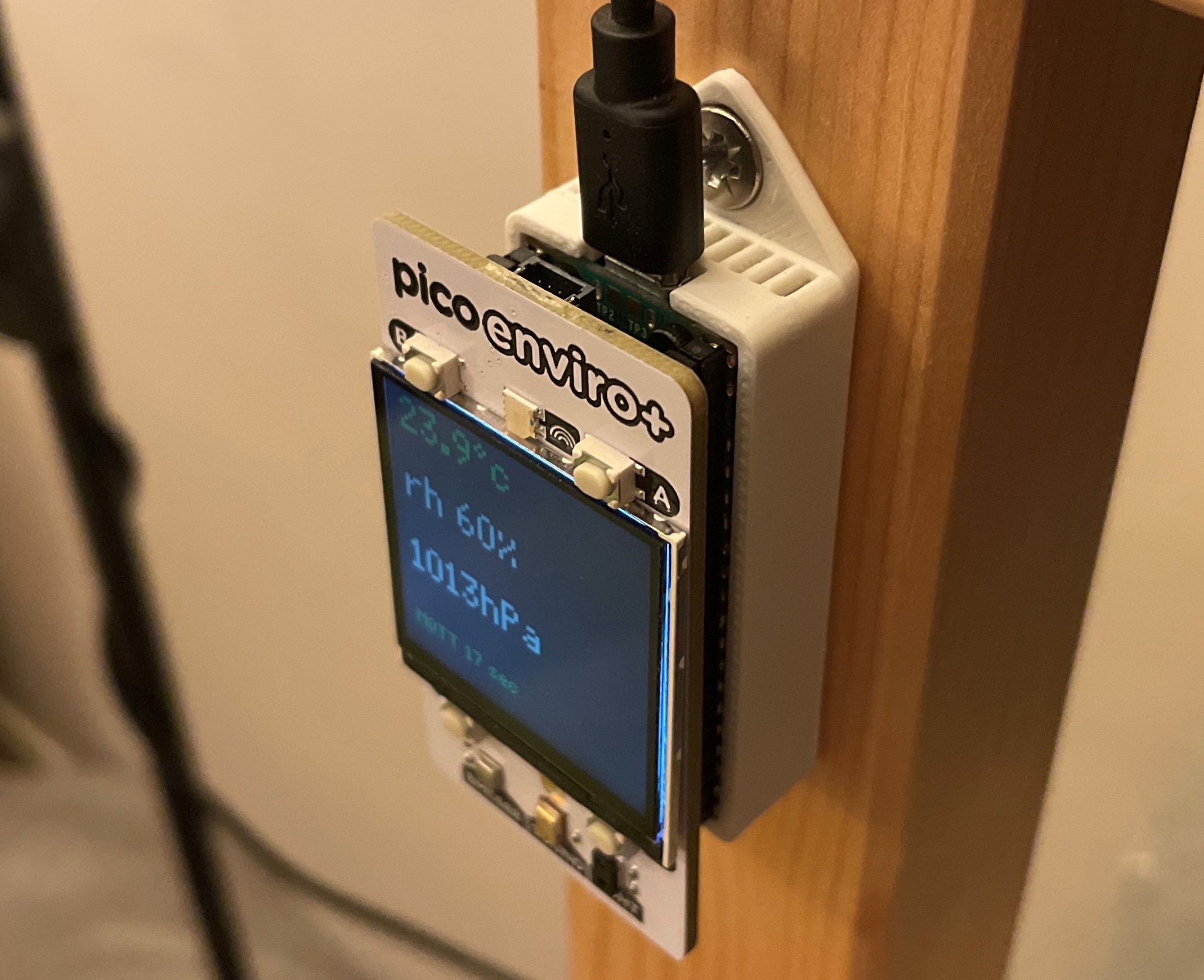Wall mount raspberry pi pico case for pimoroni enviro pack by fneb