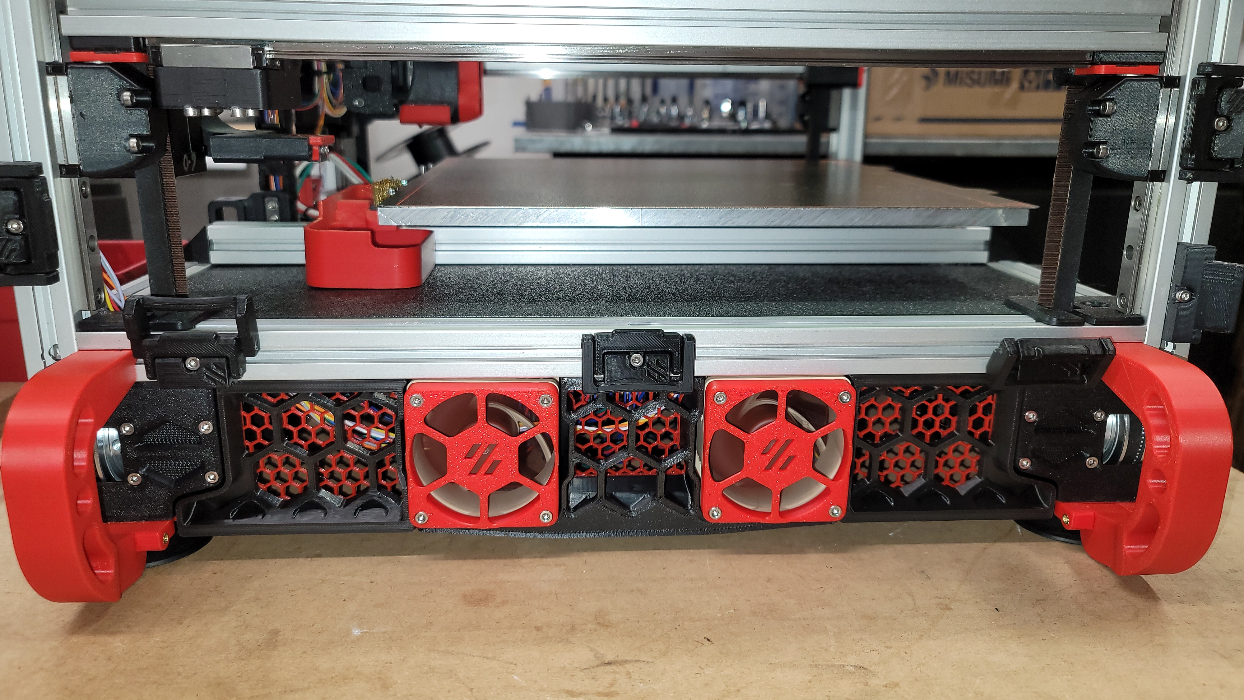 Voron 2.4r2 300 Noctua Fan Side Skirts with Honeycomb Mesh.