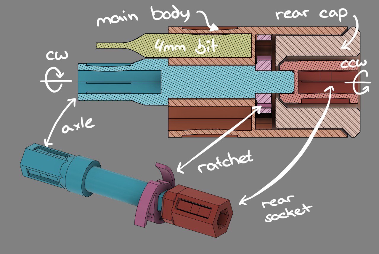 Miniatura 2 do modelo 3D ratcheting mini screwdriver