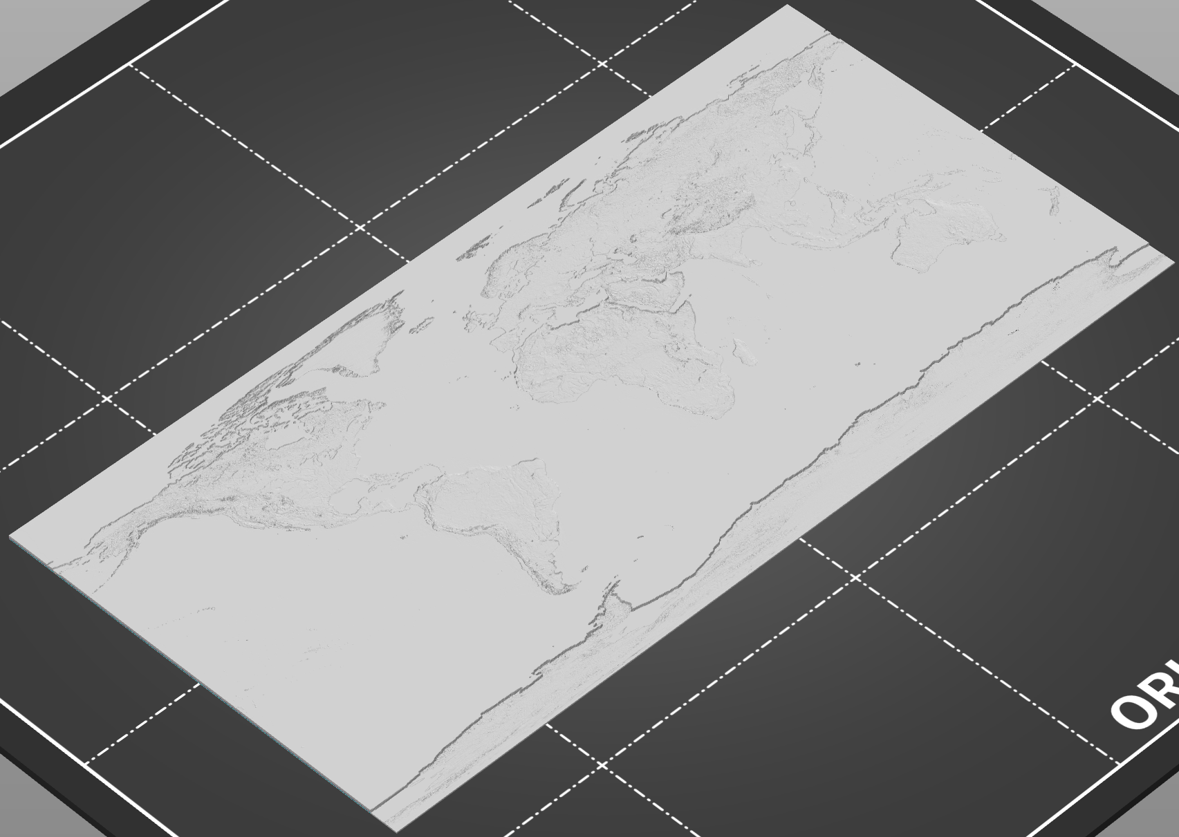 Colored lithophane of the world