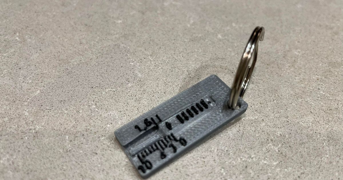 Tire Tread Depth Gauge (keyring) by Oscar A Download free STL model