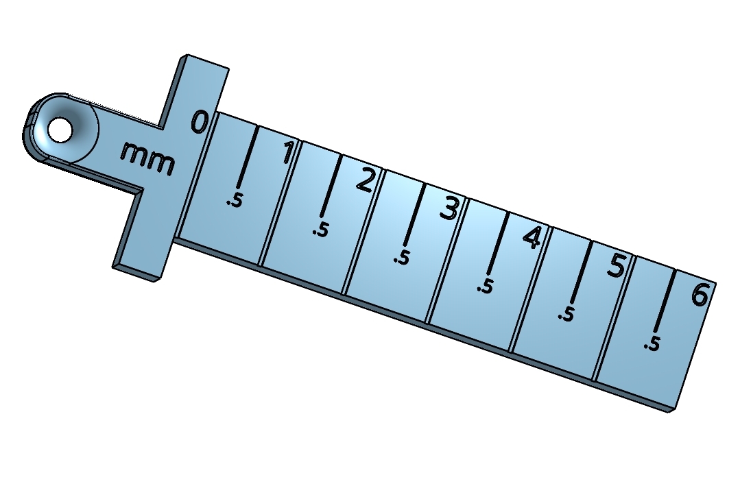 Simple Keychain Ruler by Akihiro Download free STL model