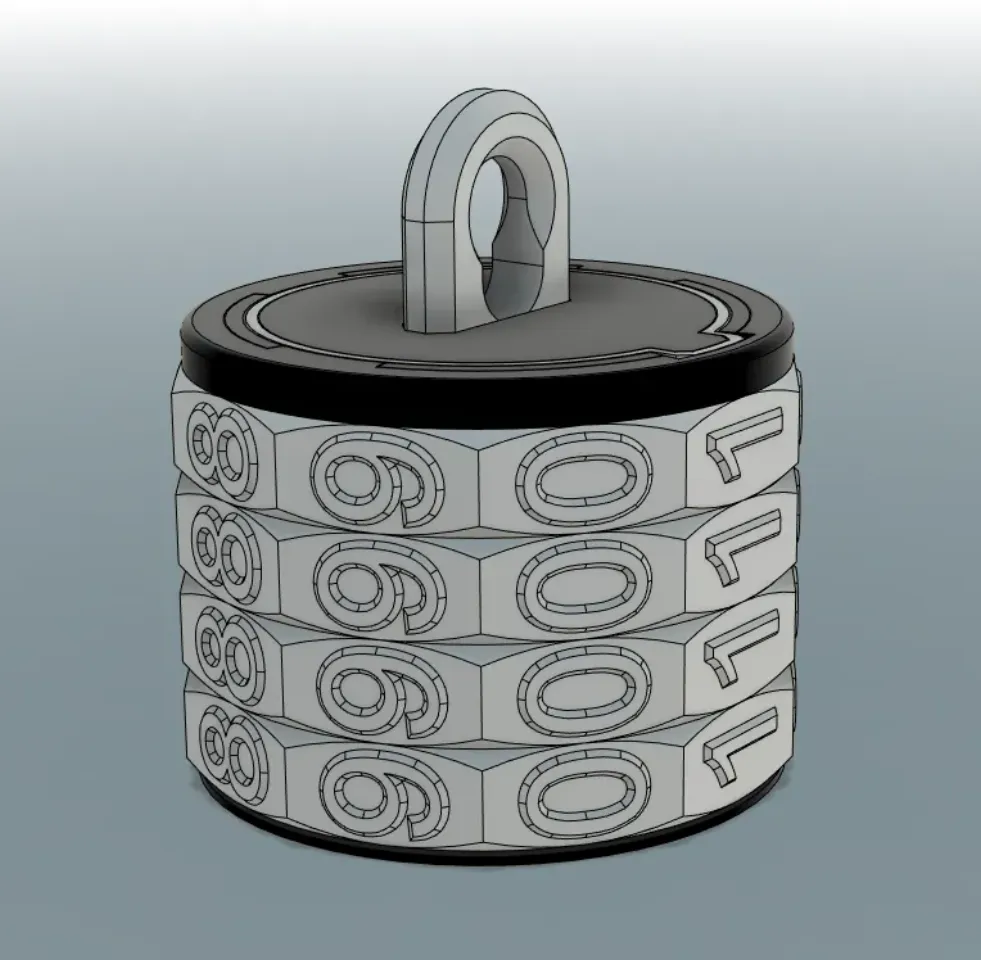 combination lock container keychain by mui_yfung | Download free STL ...
