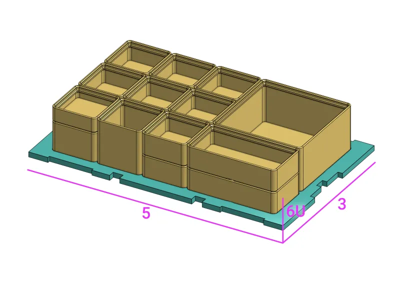 Gridfinity Baseplate for Bosch Sortimo L-Boxx Mini by 6d6178 | Download ...