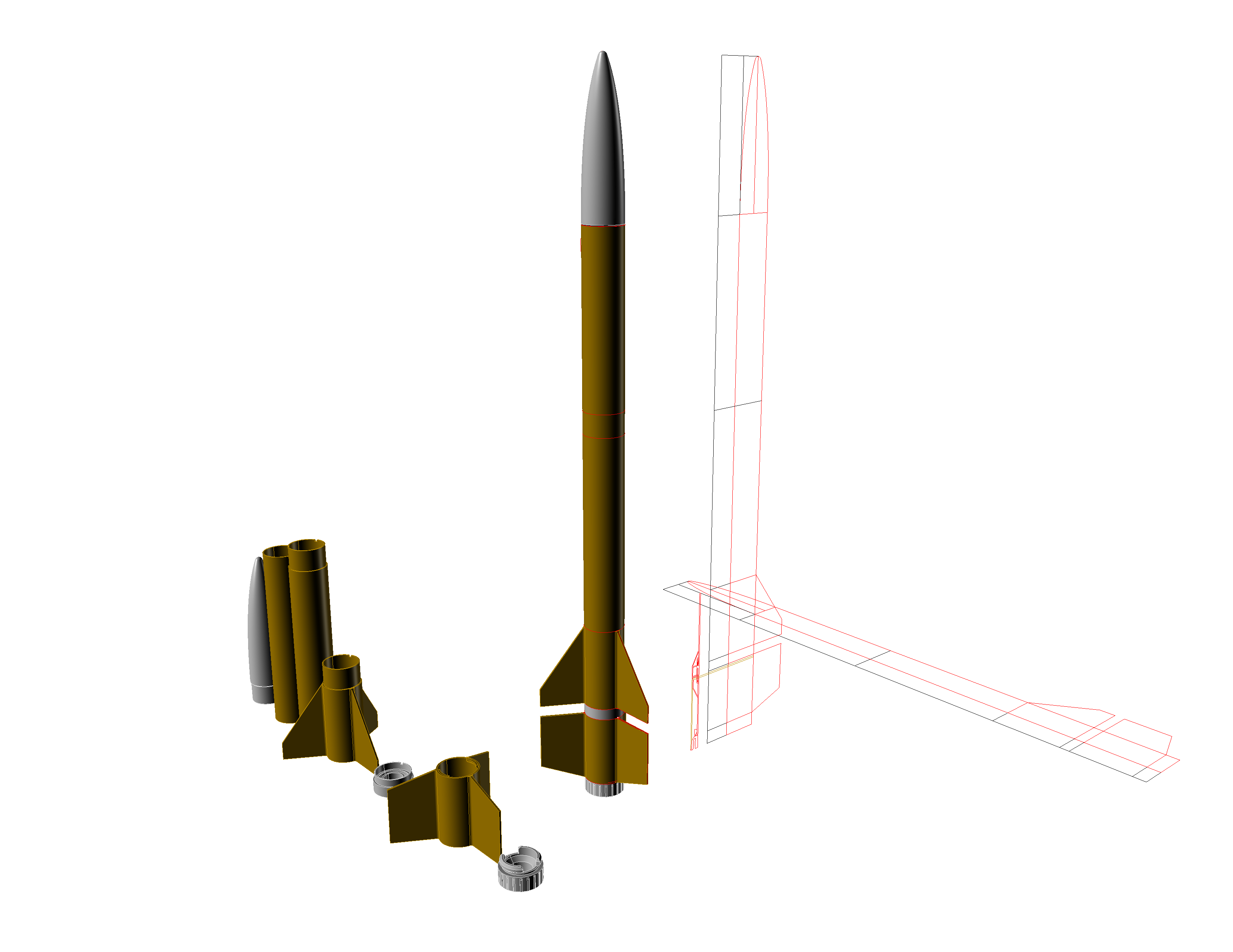 Split Fin Model Rocket by TperroneDesign | Download free STL model ...
