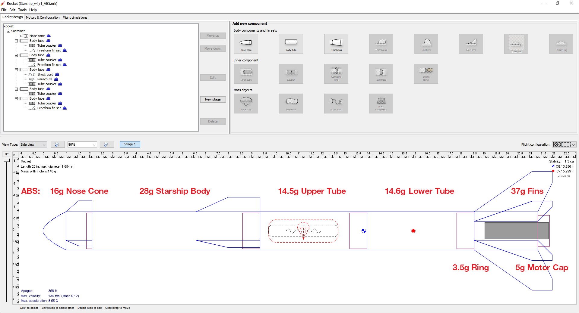 Starship Style Model Rocket v2 by TperroneDesign Download free STL
