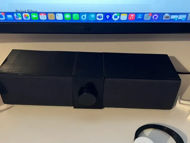Desktop soundbar from salvaged items