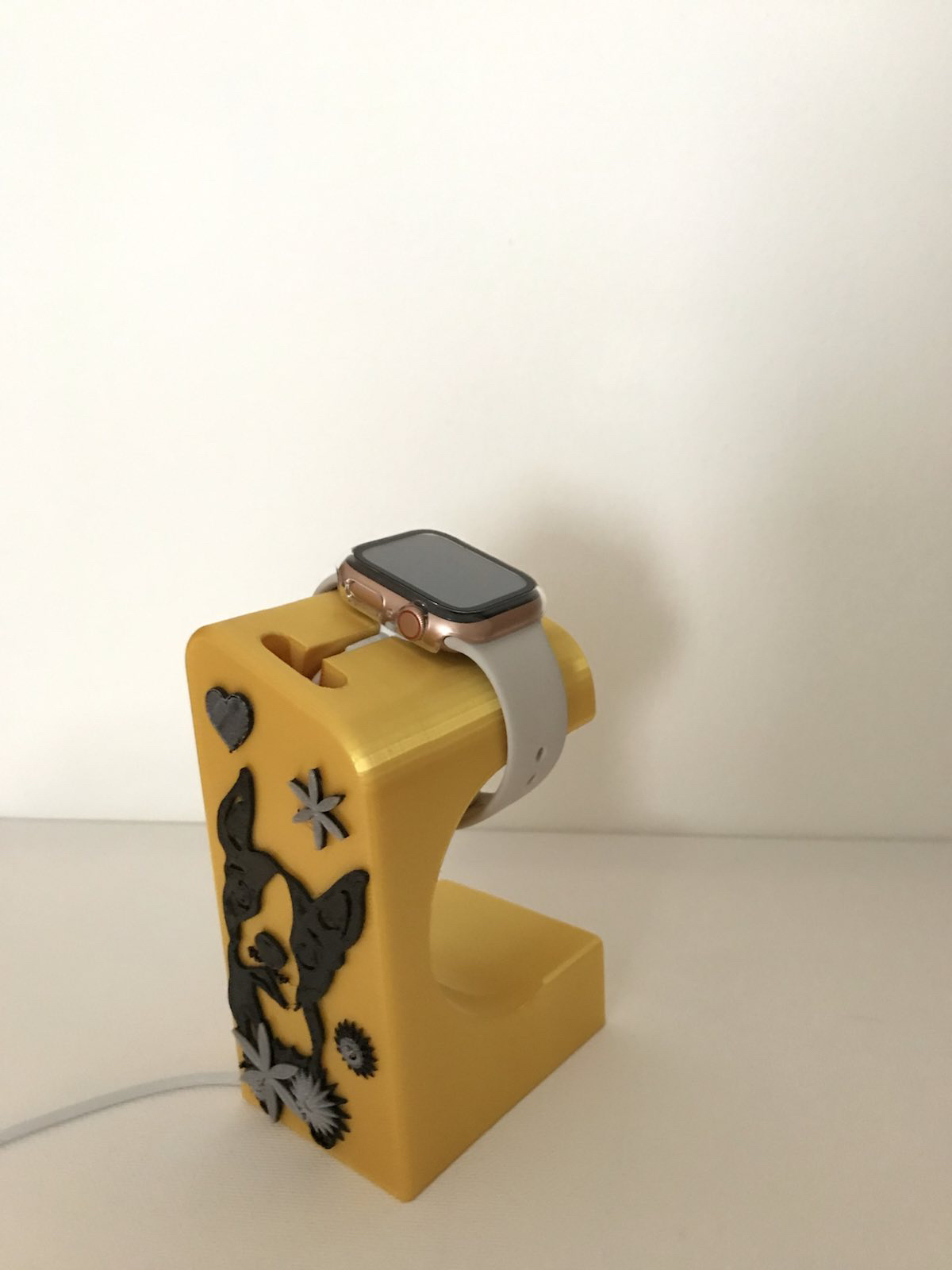 Apple Watch Stand with boston terrier
