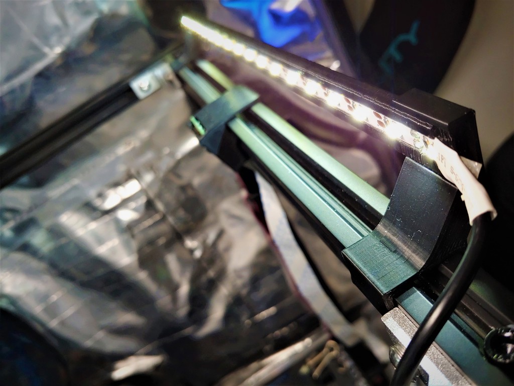 Grungy's Clip-On LED Strip Light Mount (Ender 3/5/CR-10)