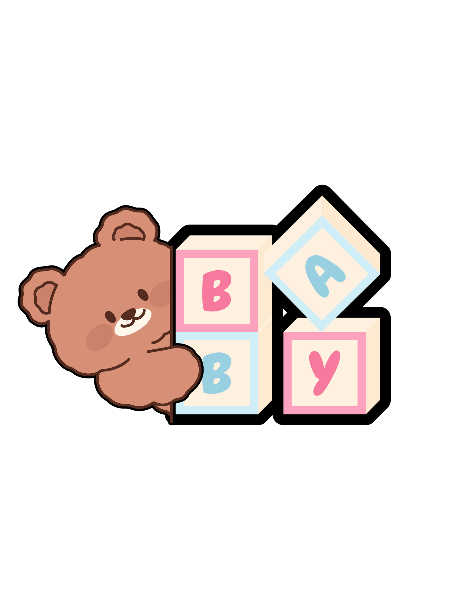 Bear with Baby Blocks