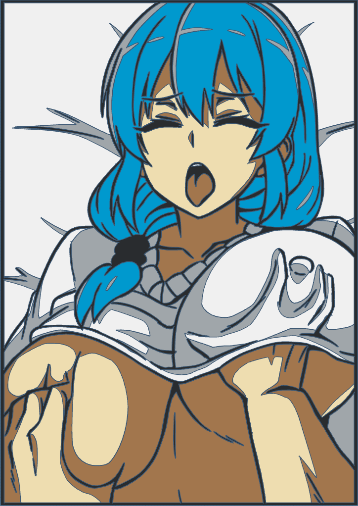 Anime breast grab