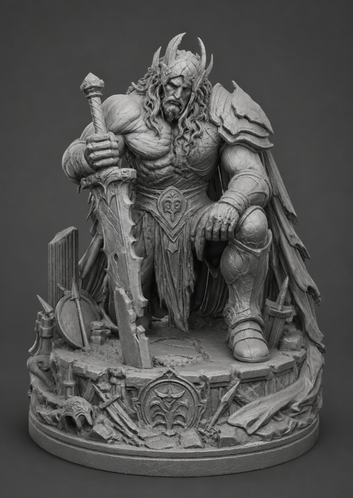 Fallen God of War Statue
