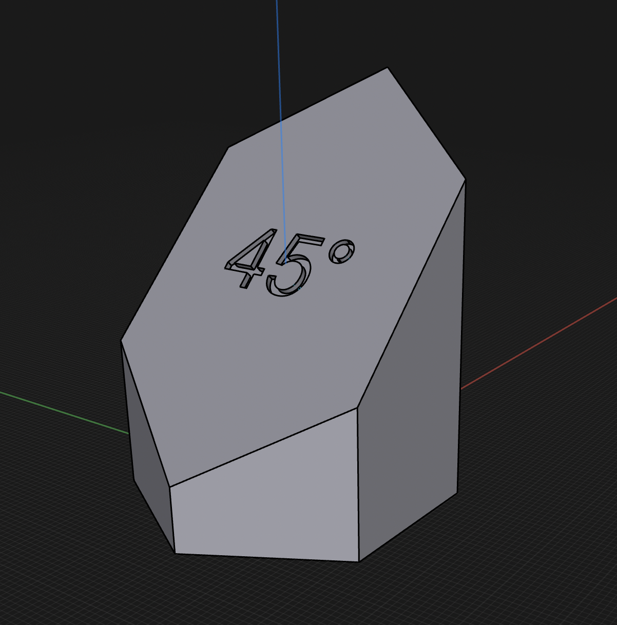 Regular hexagonal prism - cut 45°