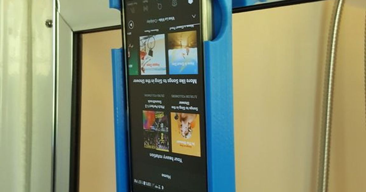 Shower Stall Phone Holder/Speaker Amplifier by pilotdude Download