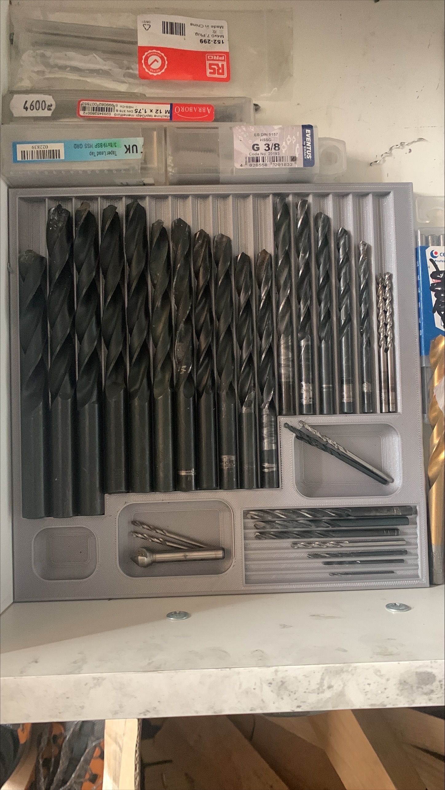 Drill sortiment tray