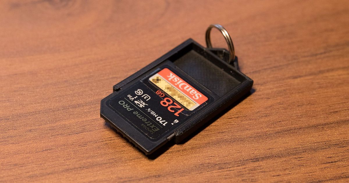 Keychain SD Card Holder by Skewed Perception Download free STL model
