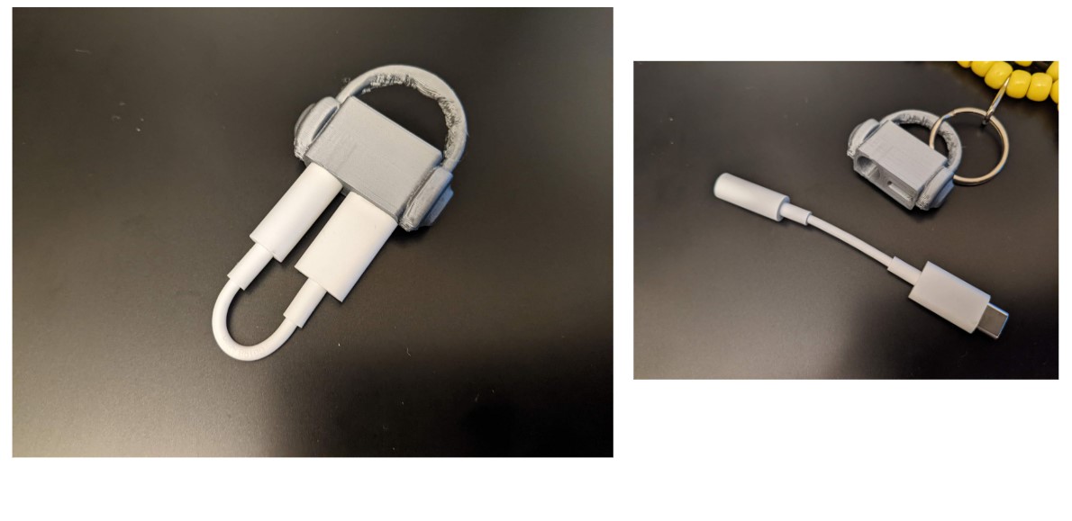 Headphone Dongle (USB C to 3.5mm) Keychain by Lothar Creative Design