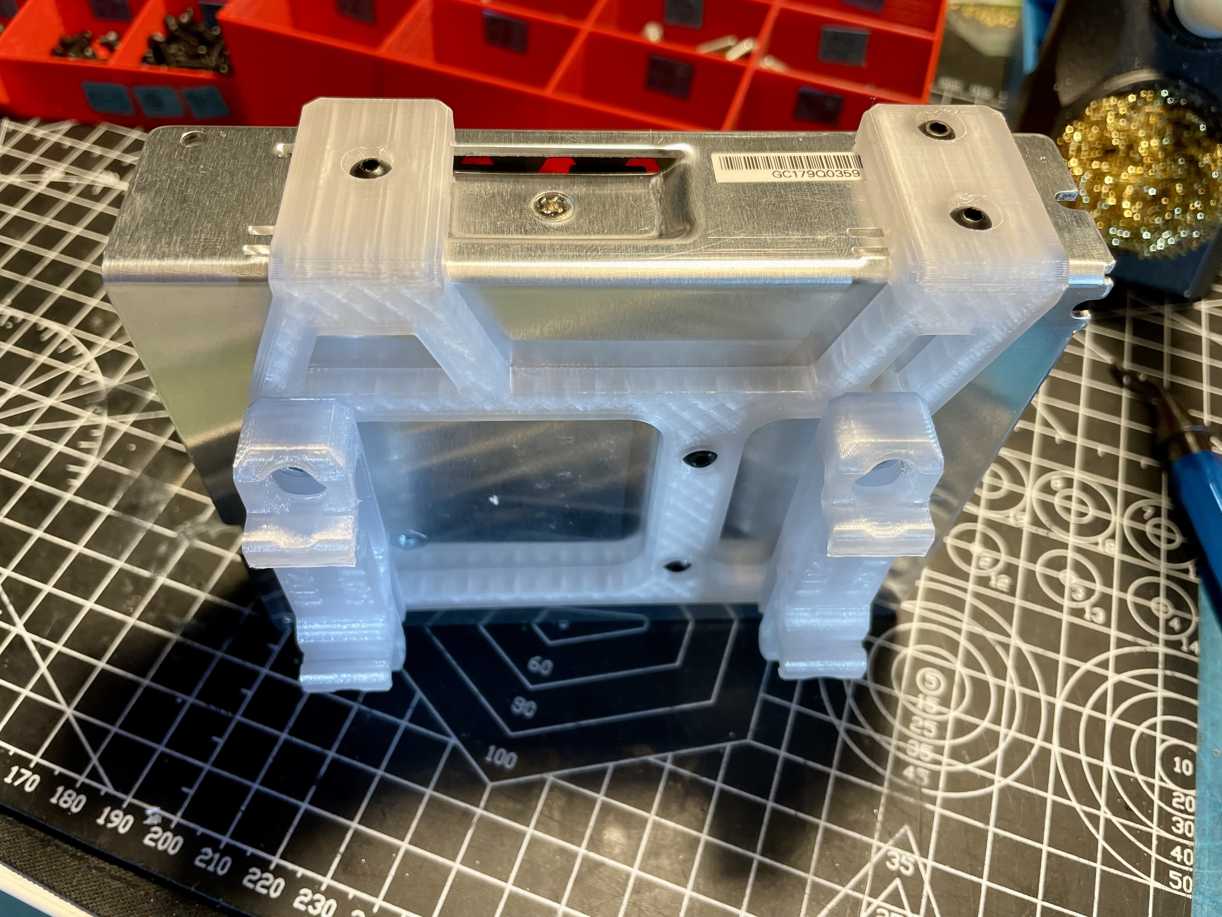 Meanwell LRS 100 series DIN Rail adapter bracket and mains wiring cover