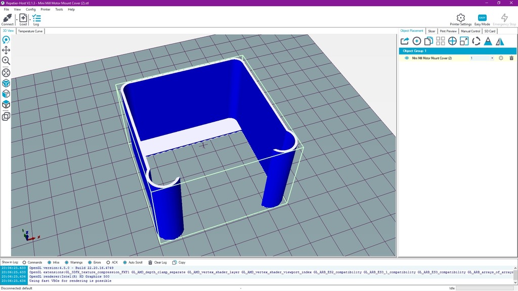 Openbuilds Mini Mill Nema23 Motor Mount Cover