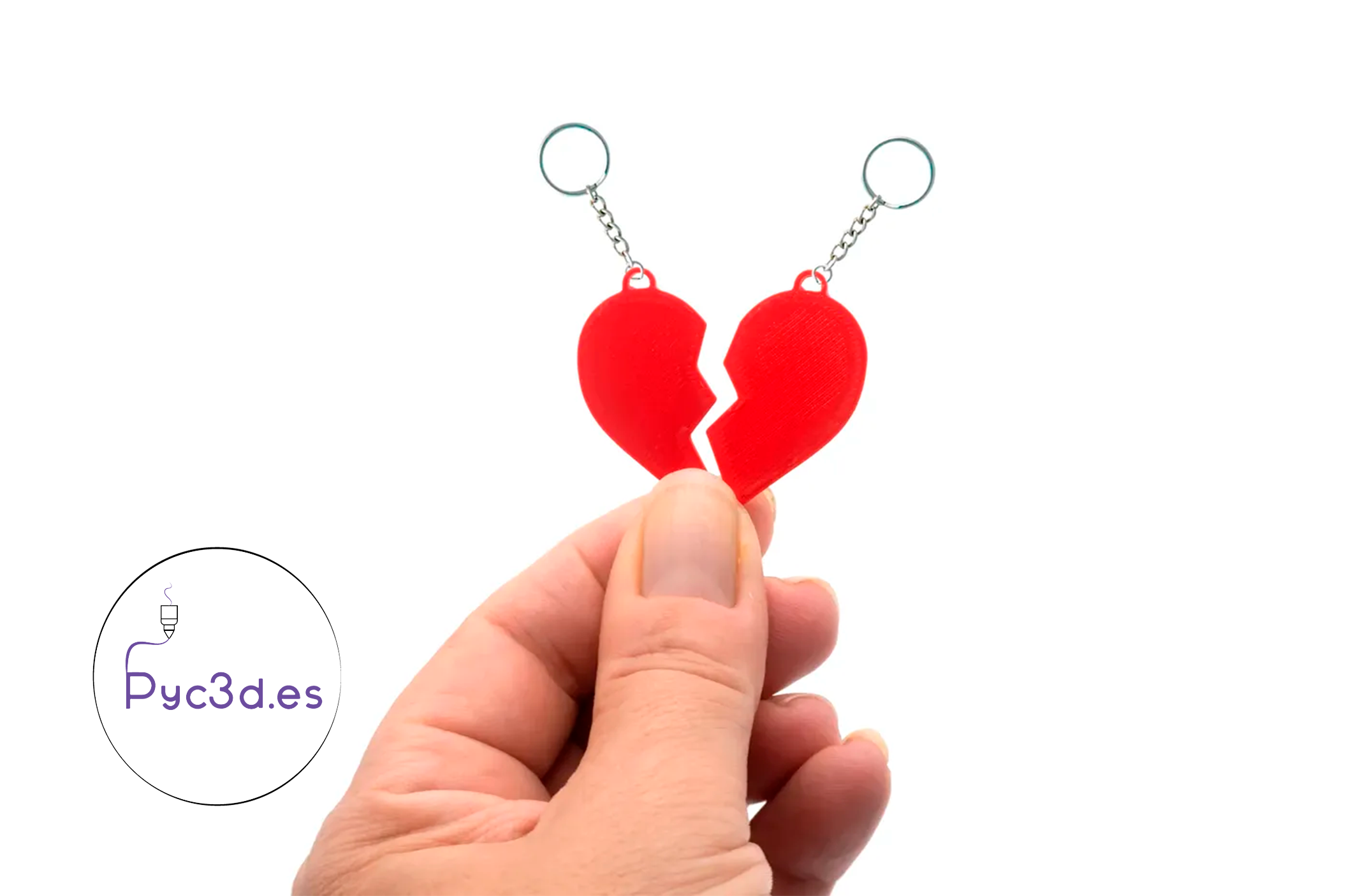 BROKEN HEART PENDANT KEYRING by PYC3D.ES Download free STL model