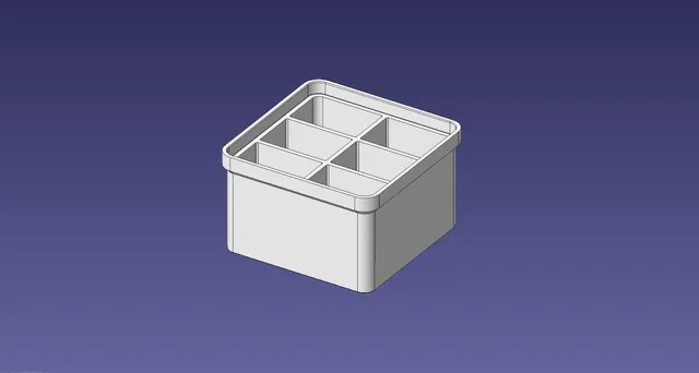 1x1 units, half height, 2x3 grid Stackable Insertbox