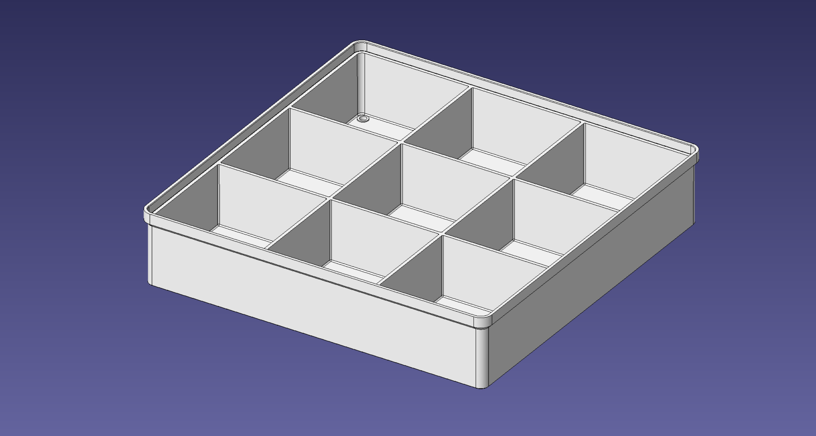 3x3 units, half height, 3x3 grid Stackable Insertbox