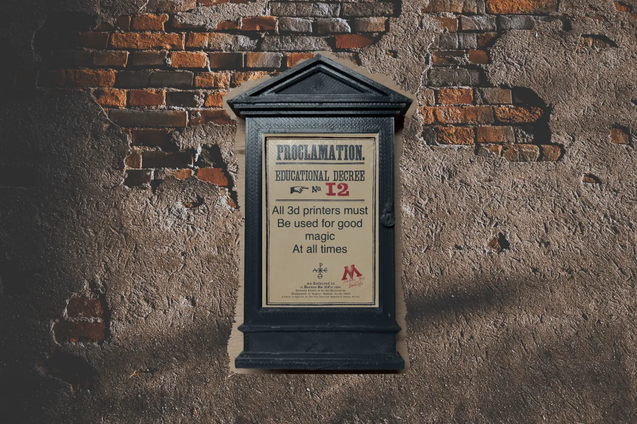 Harry Potter Proclamations - customisable via top insert for wall or Xmas tree decoration by BenBigBeard | Download free STL model | Printables.com for Educational Proclamations Harry Potter Printable Free