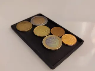 Coin and key tray with inlay for Ridge Wallet Slot type card