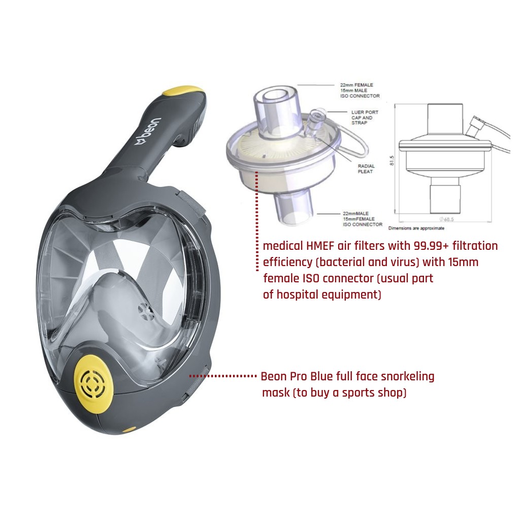 Adapter for Covid-19 emergency mask for medical professionals by Tom ...