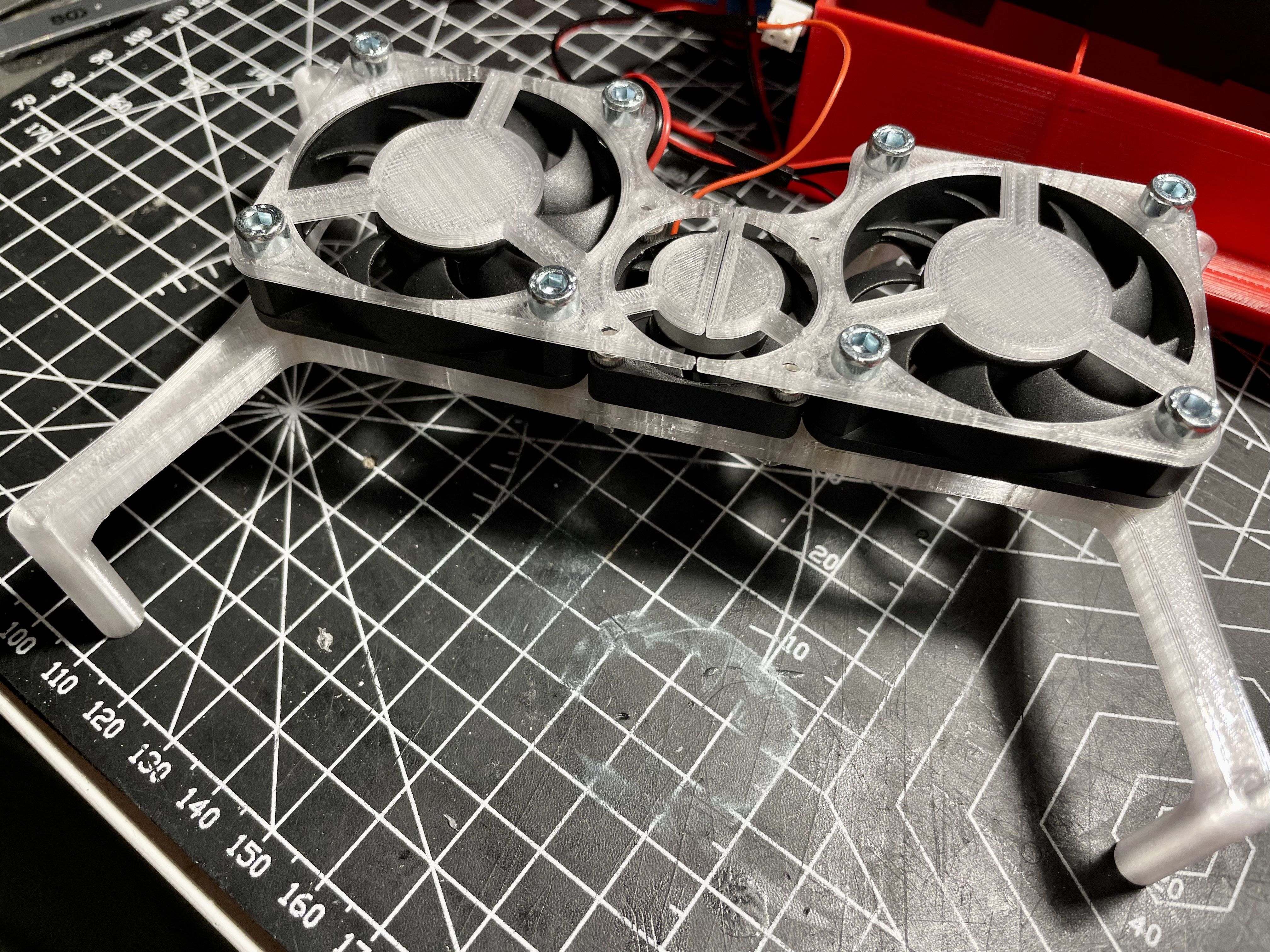 Bigtreetech Octopus Pro two part triple fan mount, printable on a Voron 0.1