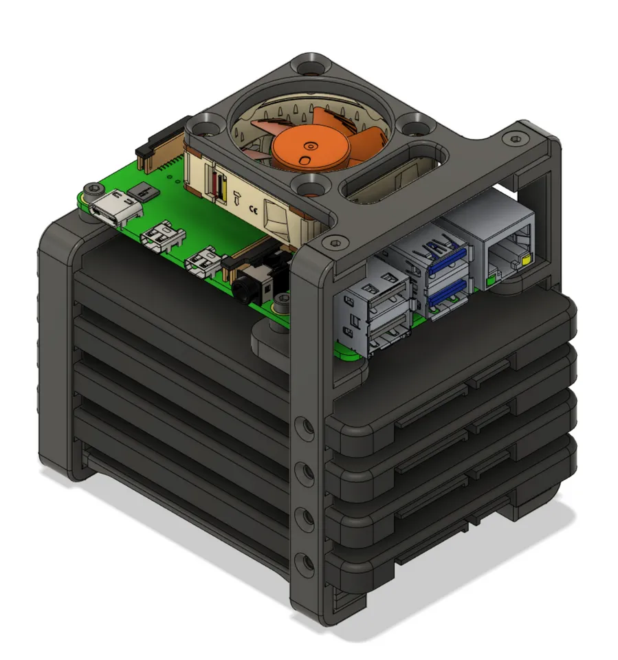 Modular Raspberry PI NAS Case for 2.5 inch SSDs by wunschpunsch, Download  free STL model