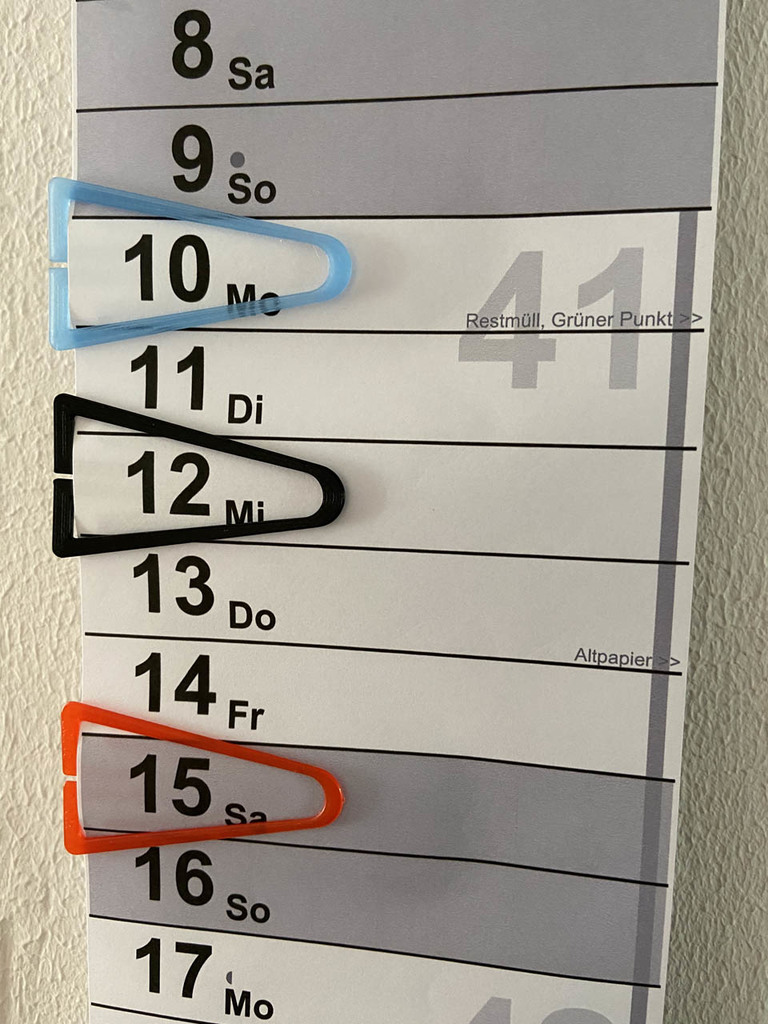 Kitchen Calendar Clip by Bigby | Download free STL model | Printables.com