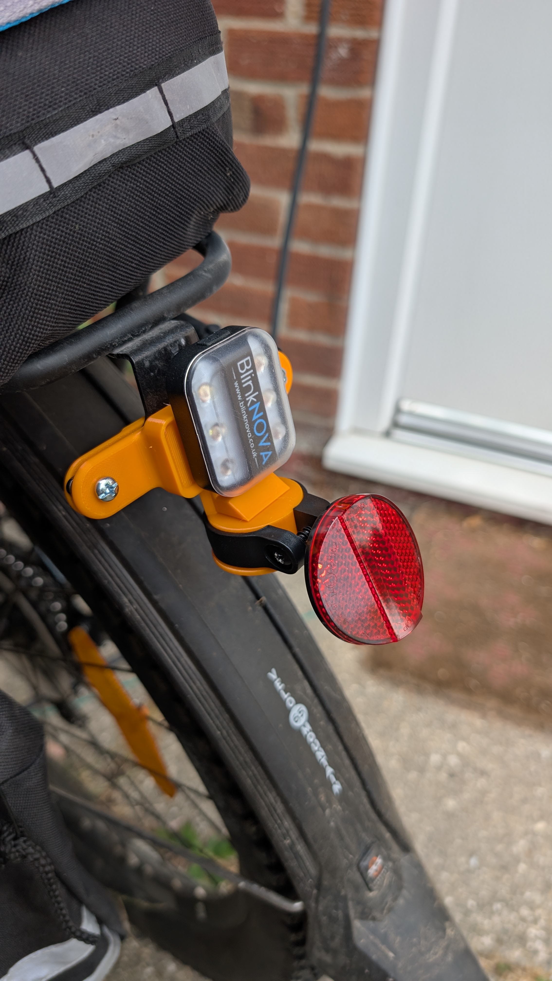 Bike Pannier Rack Light/Reflector Clip/Mount