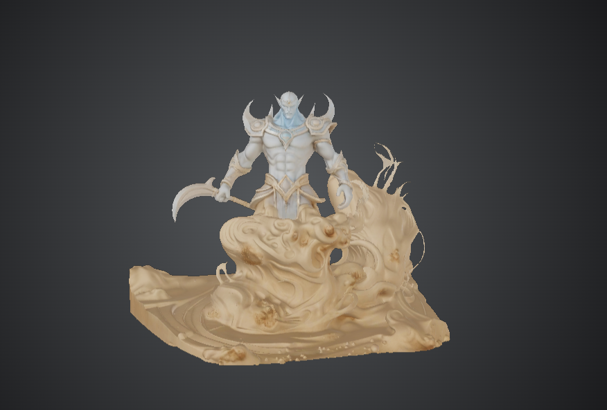 Desert Warlord with Sand Elemental Base – Fantasy Scimitar Warrior