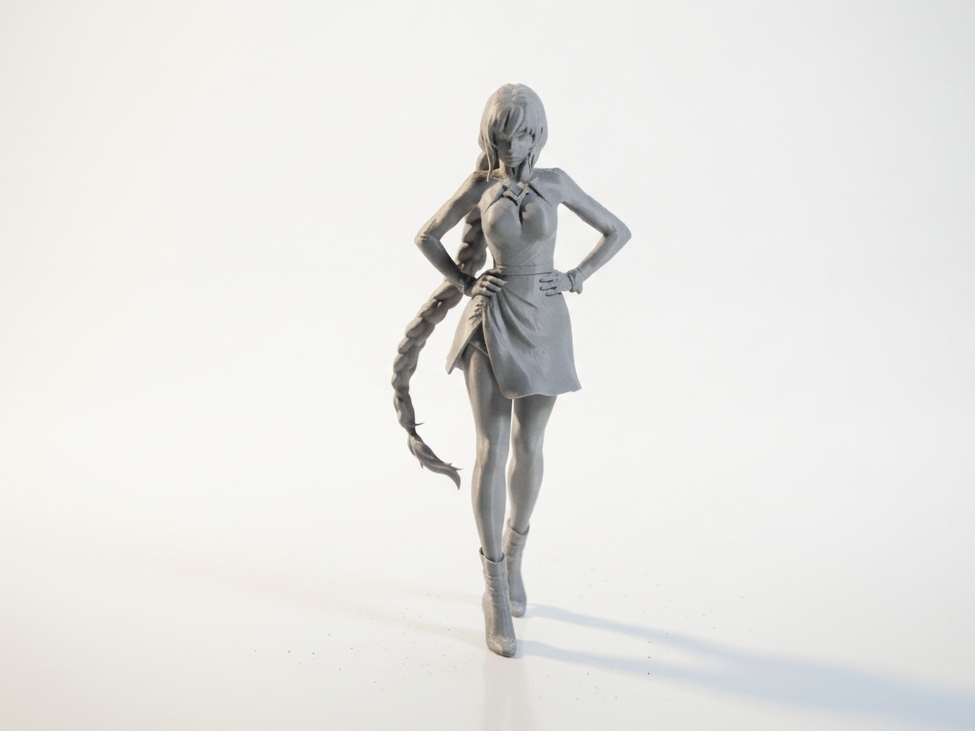 Braided Lady Figurine Female Character 3D Printable