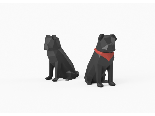 Miniatura 2 do modelo 3D Low-Poly Pug