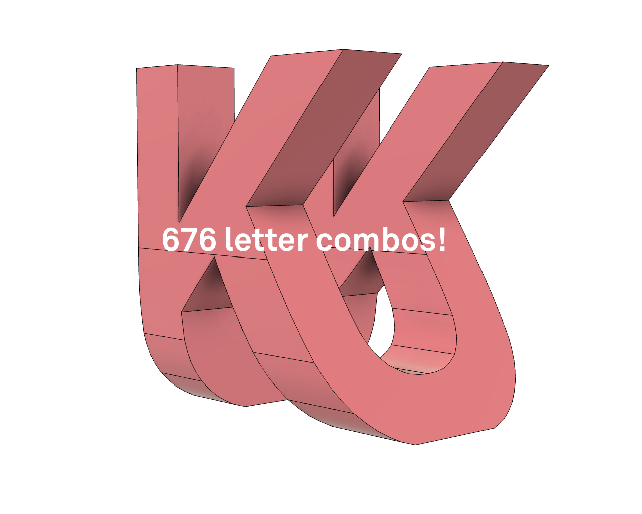 Stereo Font / Double Alphabet by cewo Download free STL model