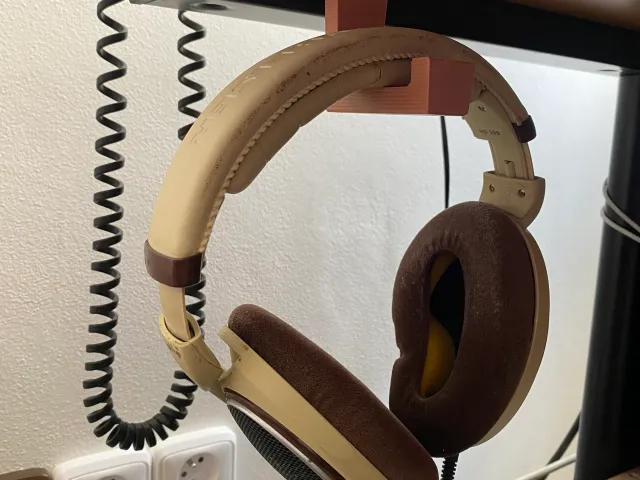 Under-desk headphone hook