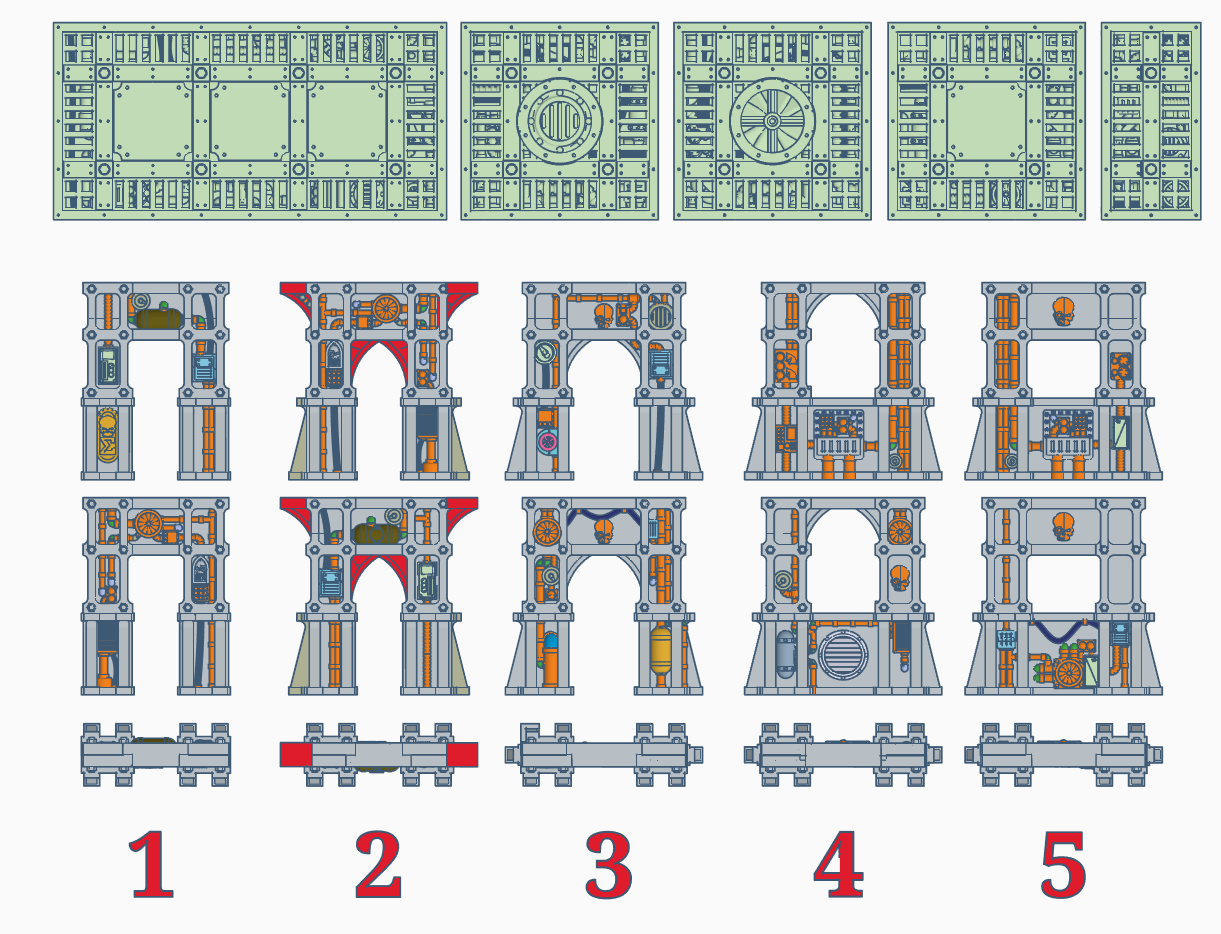 SM half height walkway support pillars (61mm)