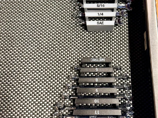 SAE & Metric Wrench Holder with Push-On Size Labels