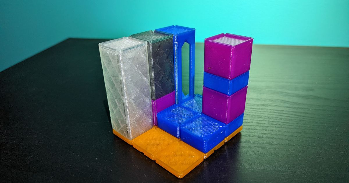 Modular Marble Drop Blocks Height Adjusted by Wrenn Download free STL