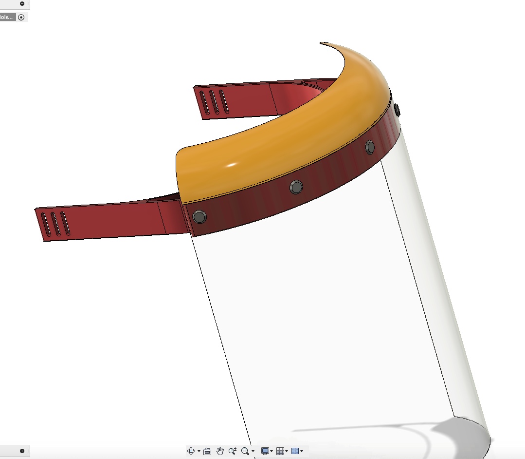 Covid 19 Faceshield with hole punch clip