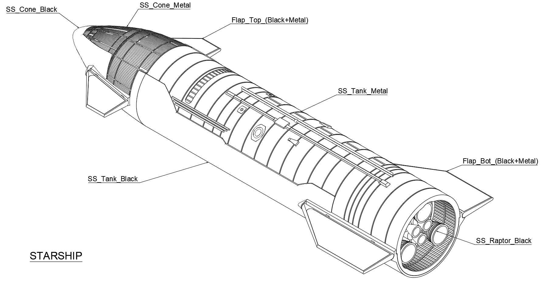 STARSHIP S24/B7 by Kmobrain | Download free STL model | Printables.com