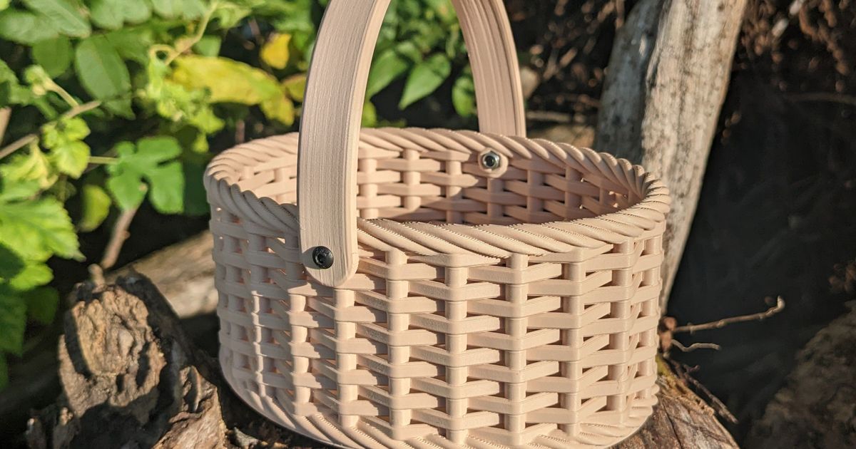 Woven Basket by JamesThePrinter Download free STL model