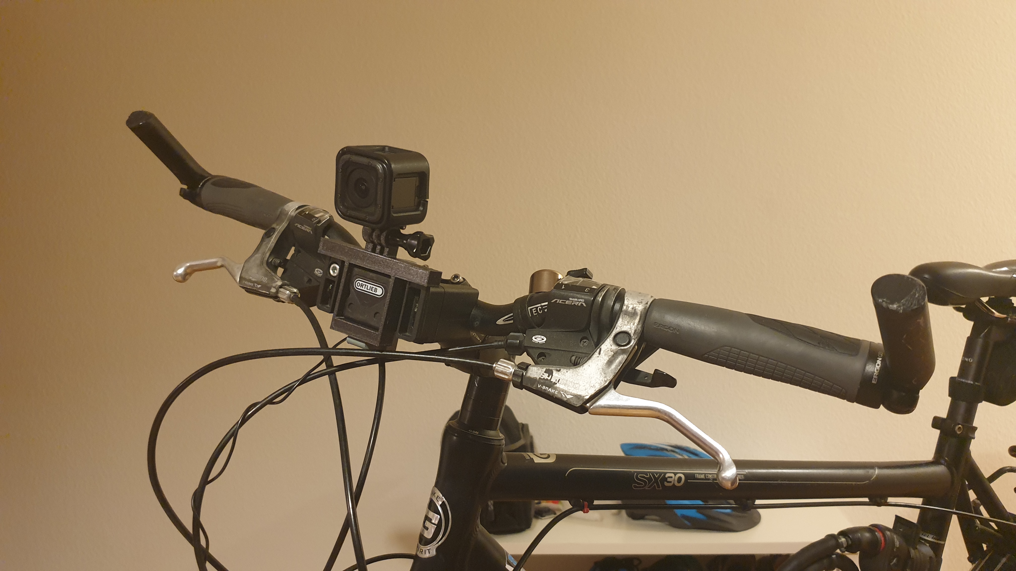 GoPro bike camera mount for Ortlieb Handlebar Mounting-set